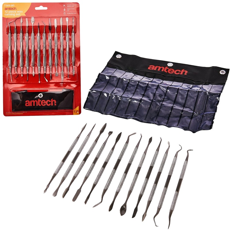 Amtech 12 Piece Stainless Steel Wax Carving Set