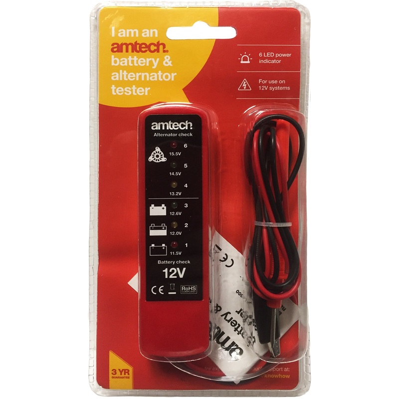 Amtech 12V Battery and Alternator Tester