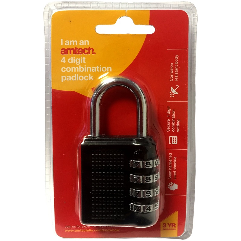 Amtech 4 Digit Combination Padlock