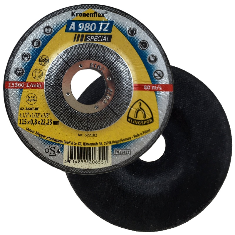 Klingspor A980TZ 115mm x 0.8mm Inox Stainless Steel Cutting Discs