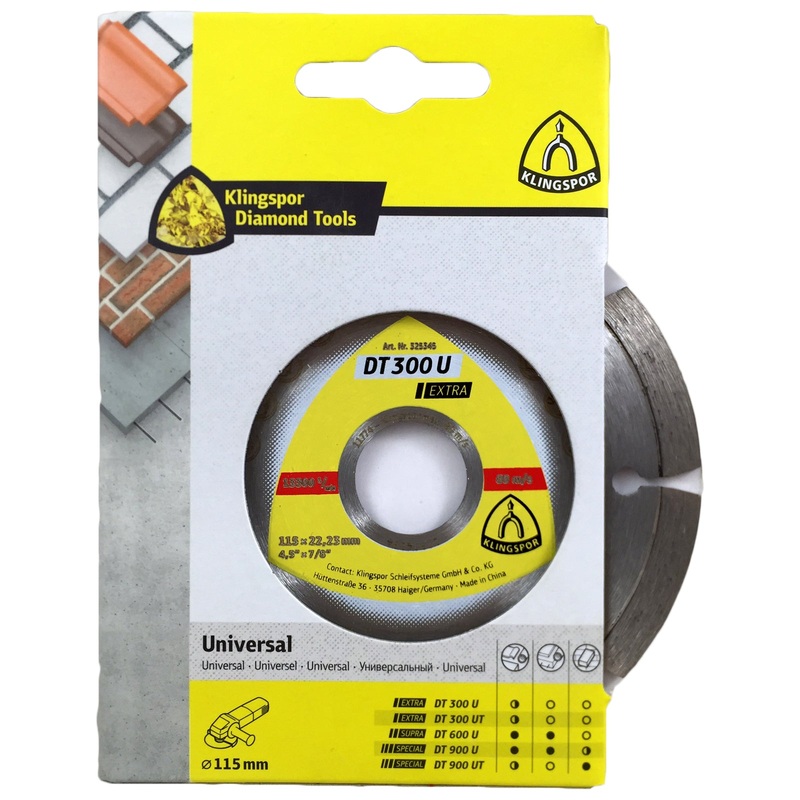 Klingspor DT300U Extra Diamond Cutting Blades for Angle Grinder