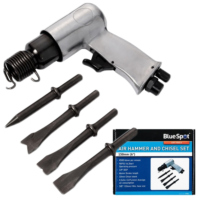 BlueSpot Air Hammer and Chisel Set 1/4" BSP