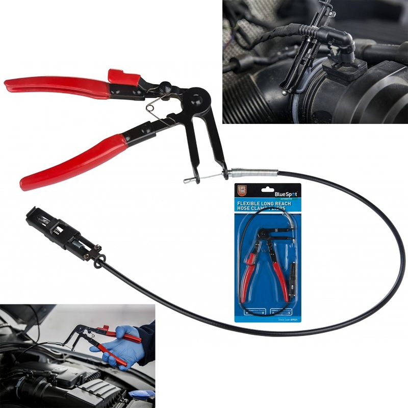 BlueSpot Flexible Long Reach Hose Clamp Pliers 18-54mm 630mm Flexible Cable