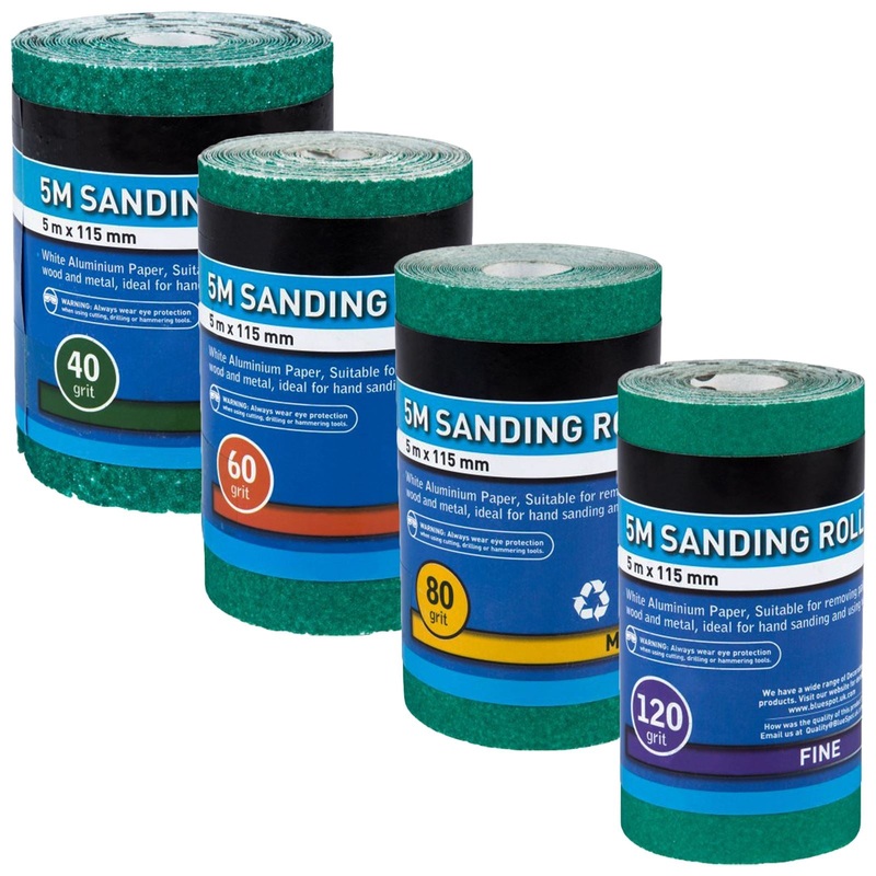 BlueSpot Sanding Paper Roll 5m x 115mm Aluminium Oxide