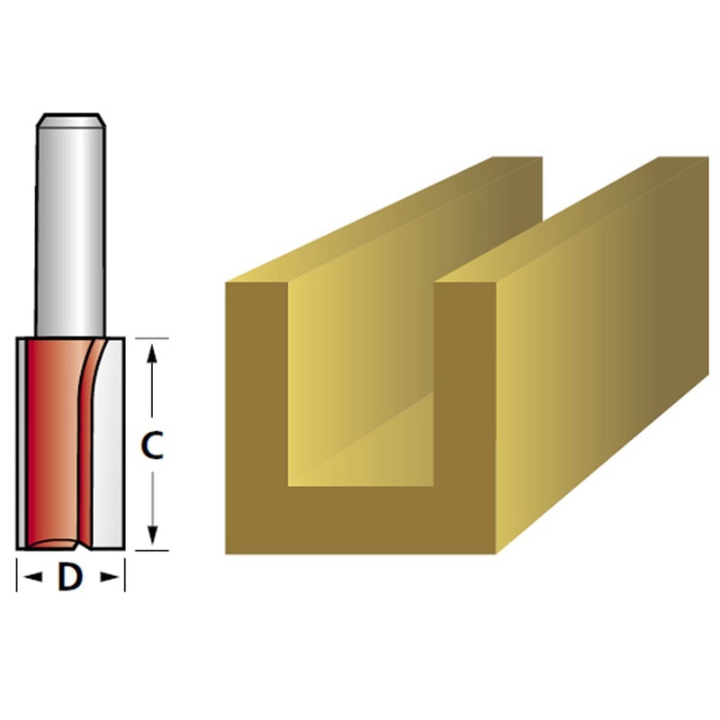 Faithfull 1/2" Two Flute Straight Cutter 12.7mm x 50mm