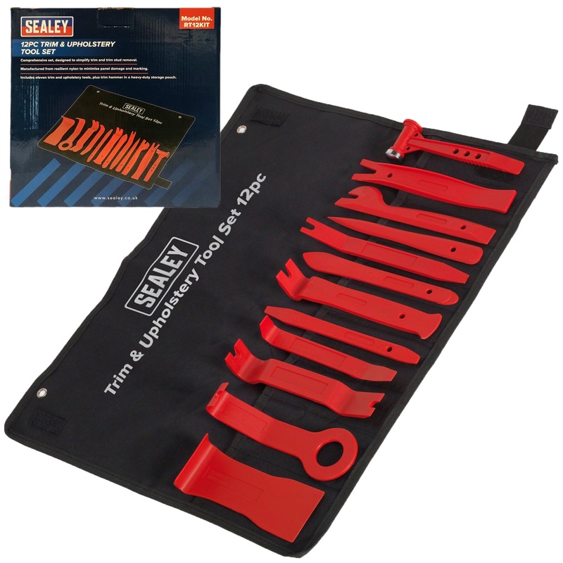 Sealey 12 Piece Trim and Upholstery Tool Set in Tool Roll