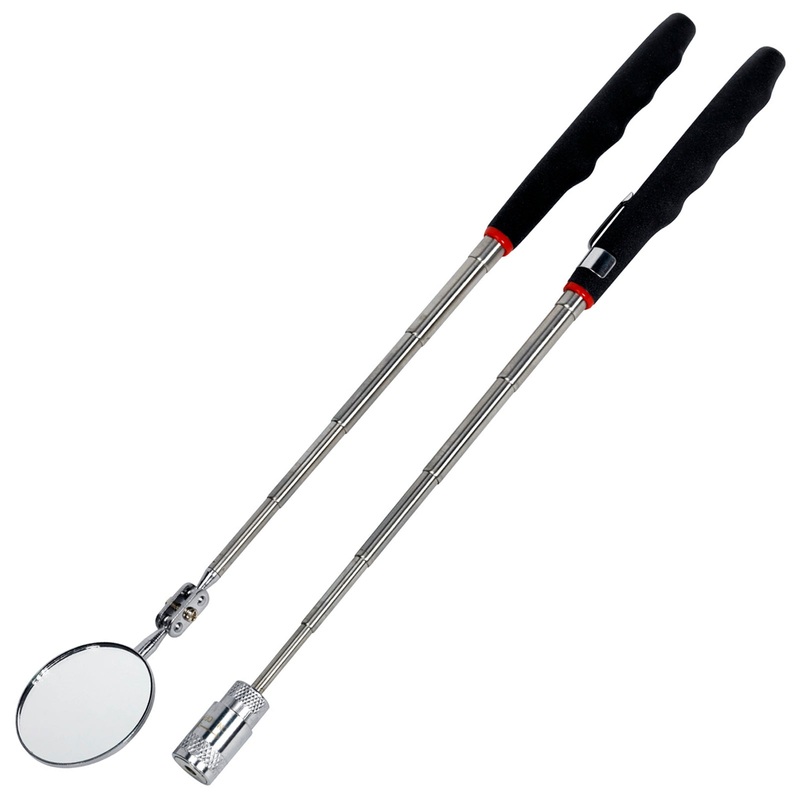 Siegen 2pc Inspection Mirror & LED Pickup Tool Set