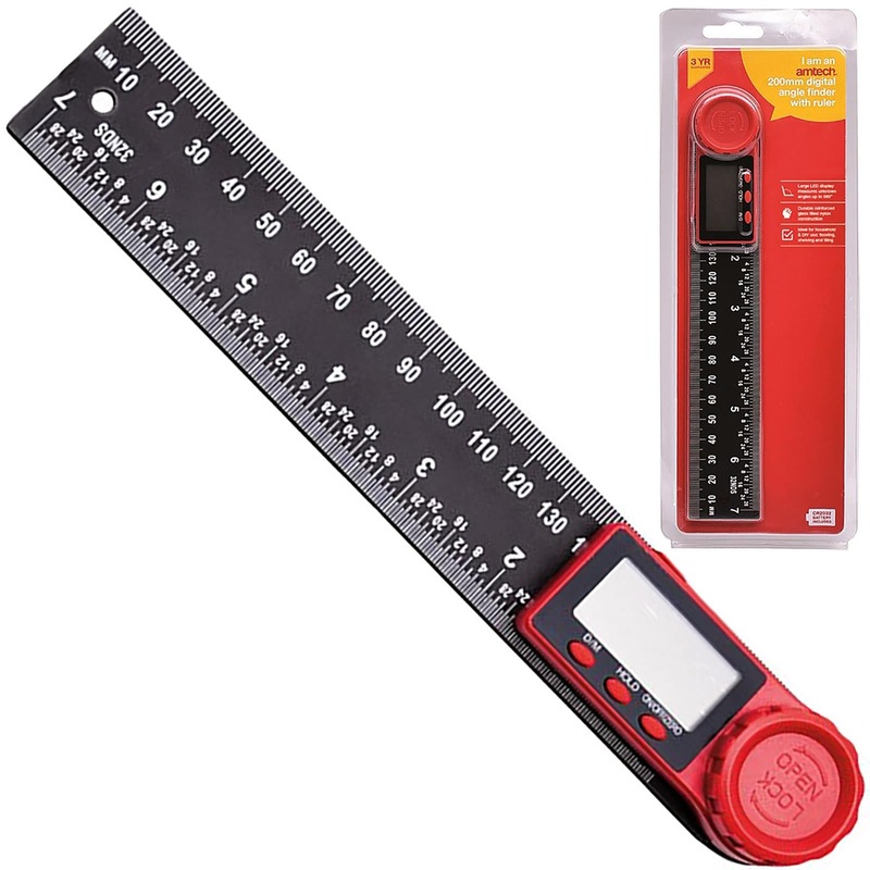 Amtech Digital Angle Finder with Ruler 200mm