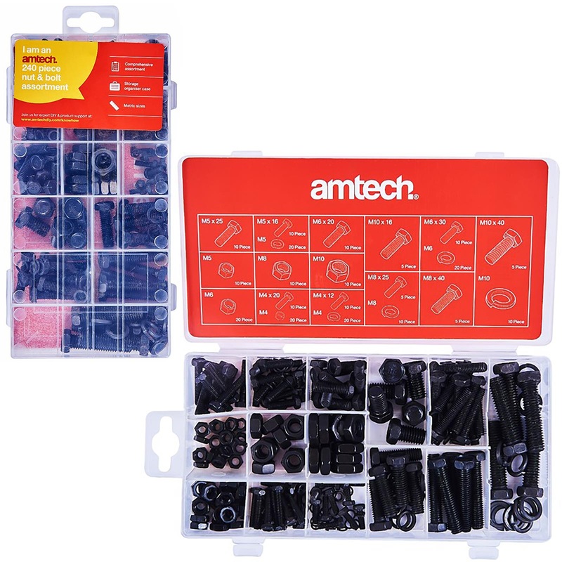 Amtech Nut And Bolt Set 240 Pieces