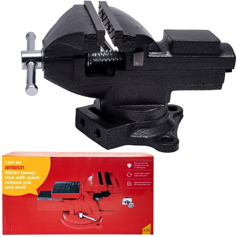 Amtech Swivel Vice With Quick Release Jaw And Anvil 85mm (3.3 ")