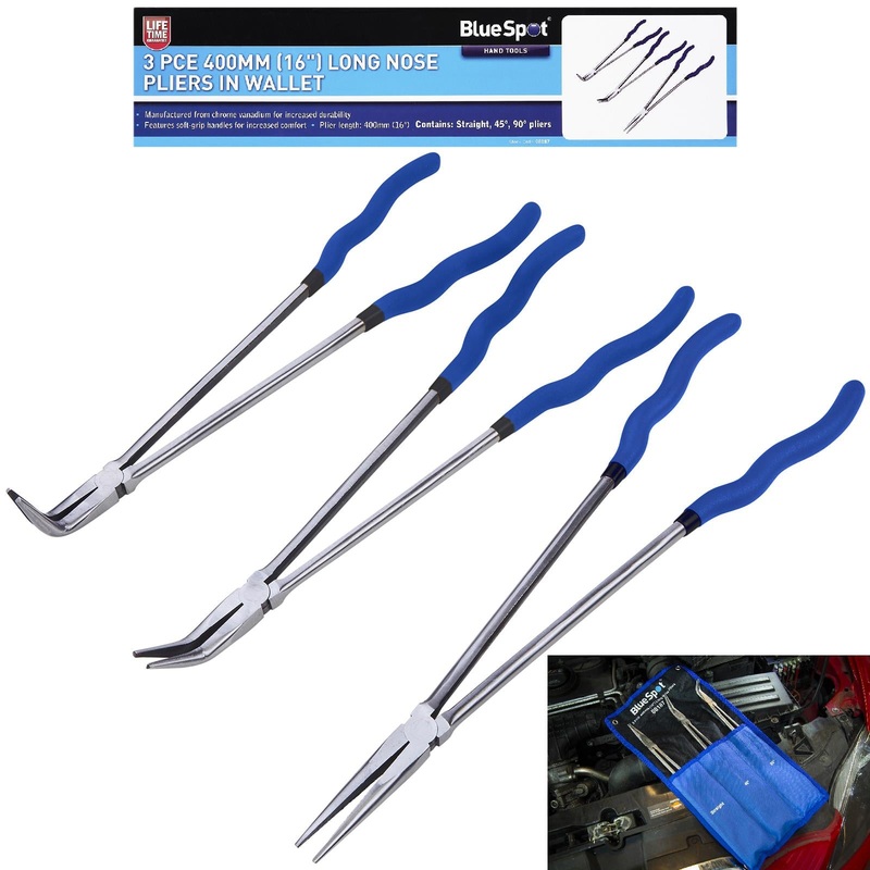 BlueSpot Long Nose Pliers In Wallet 400mm (16") 3 Piece