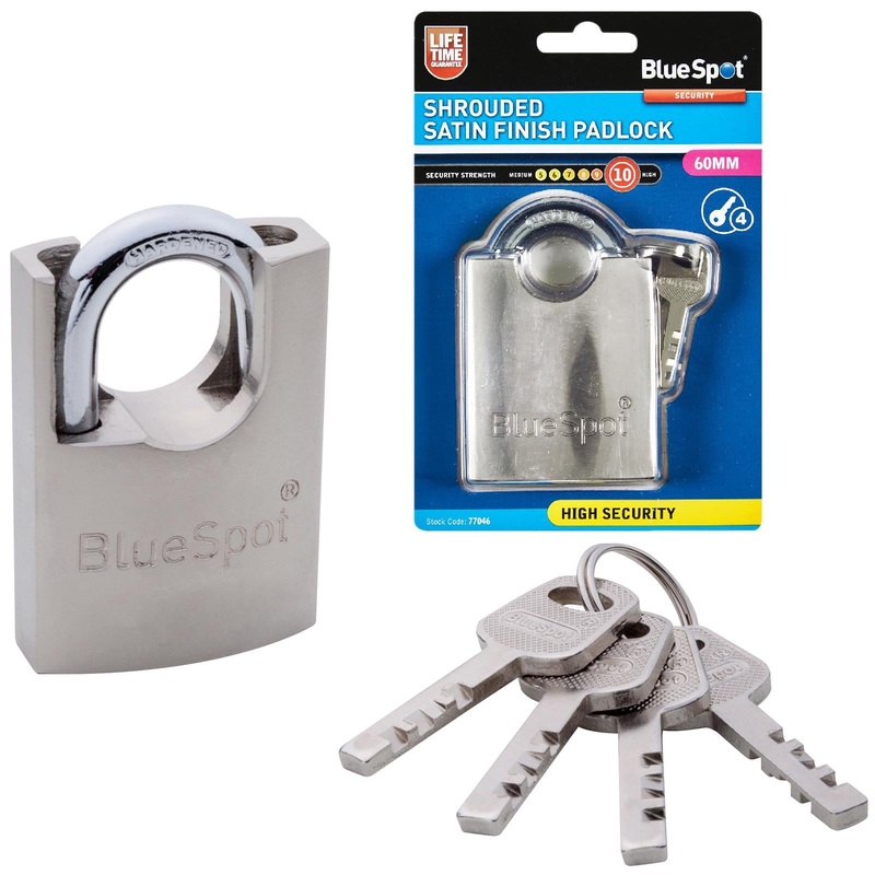 BlueSpot Shrouded Satin Finish Padlock 60mm