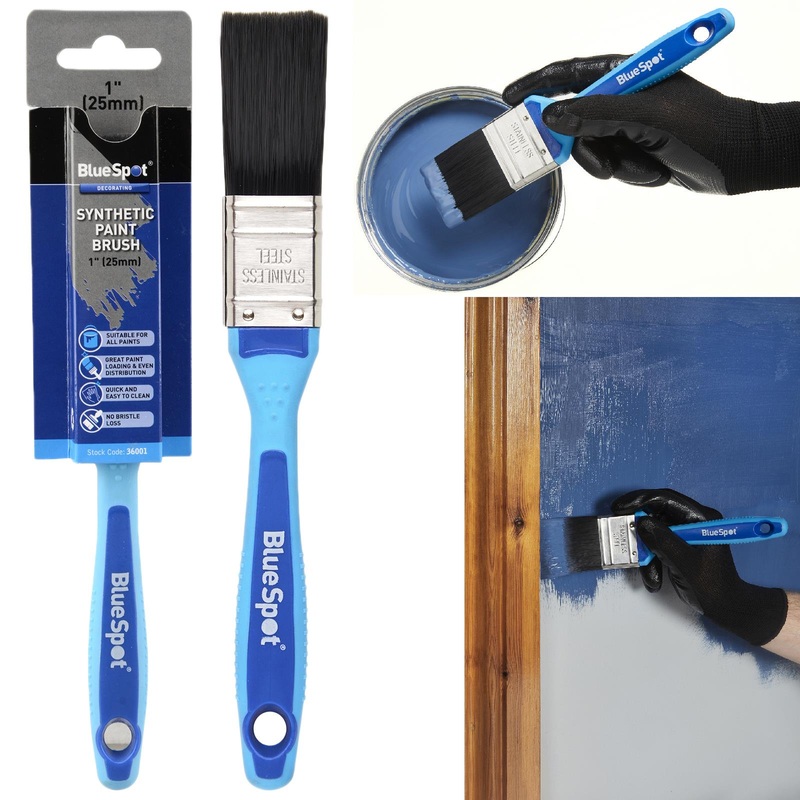 BlueSpot Synthetic Paint Brush with Soft Grip Handle 25mm (1")