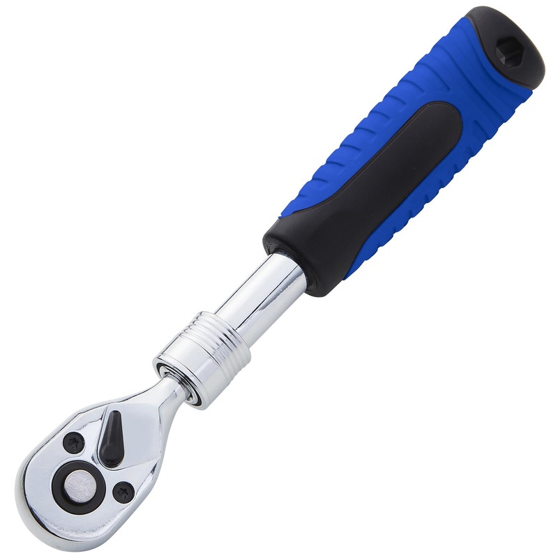 BlueSpot Telescopic Socket Ratchet Handle 1/4" Drive 180mm-230mm 72 Teeth