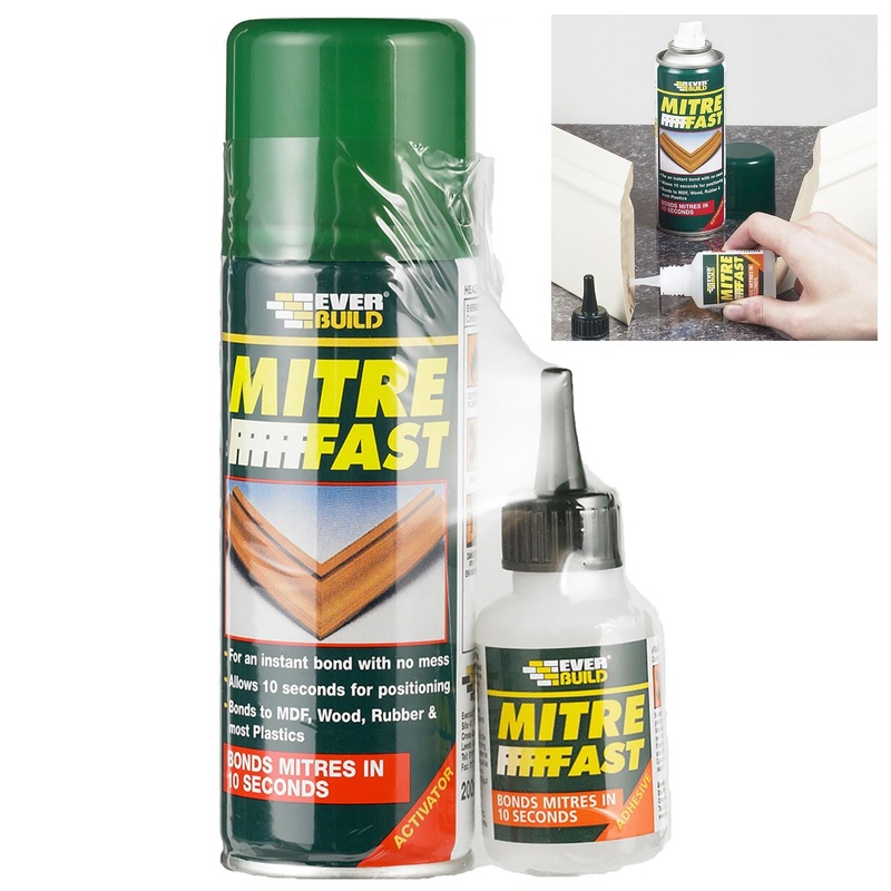 Everbuild Industrial Mitre Fast 200ml Activator 50g Adhesive