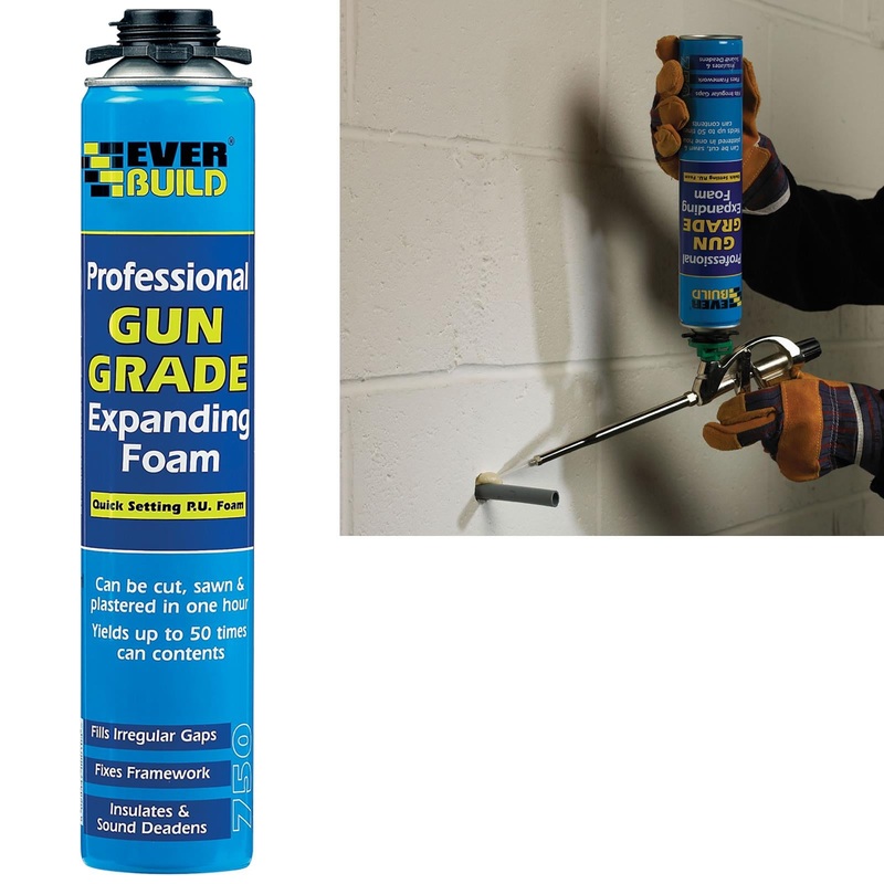 EverBuild Professional Gun Grade Expanding Foam 750ml Quick Setting PU Foam