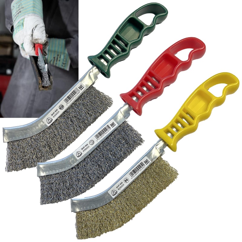 Klingspor Hand Wire Brush Steel Stainless Steel Brass 265mm Plastic Handle BHP600
