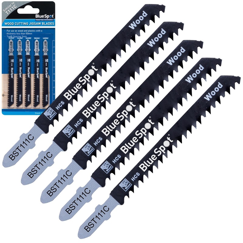 BlueSpot Jigsaw Blades 5 Piece Quick Cut for Wood 8 TPI T111C