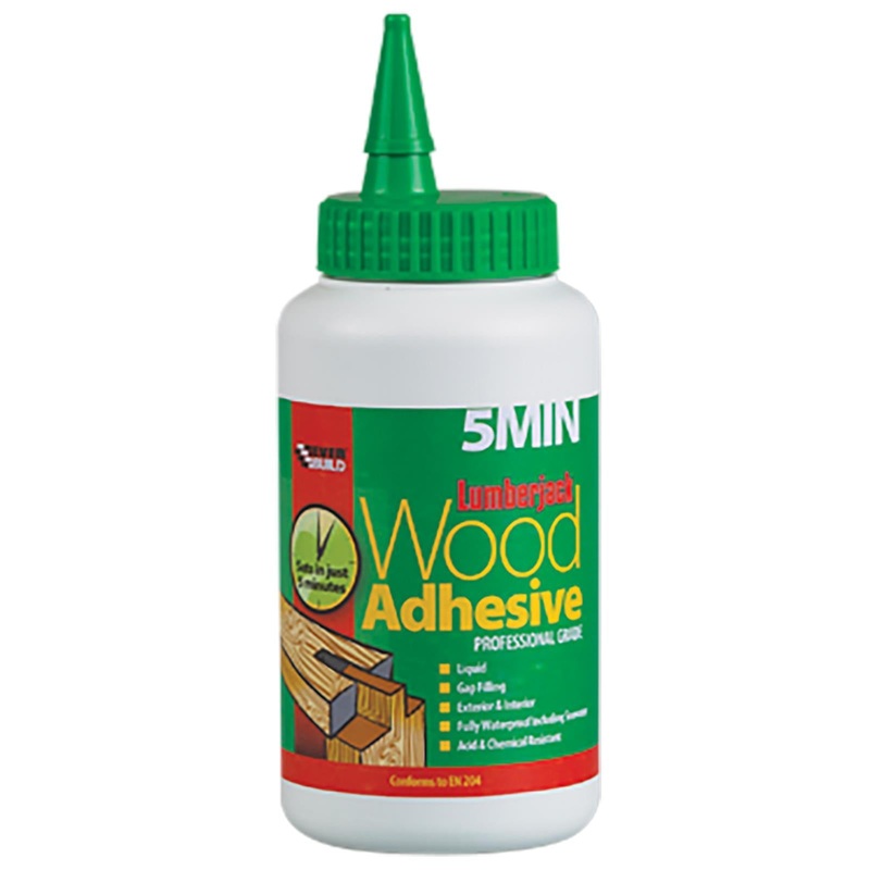 EverBuild Lumberjack 5 Minute Polyurethane PU Liquid Wood Adhesive 750g