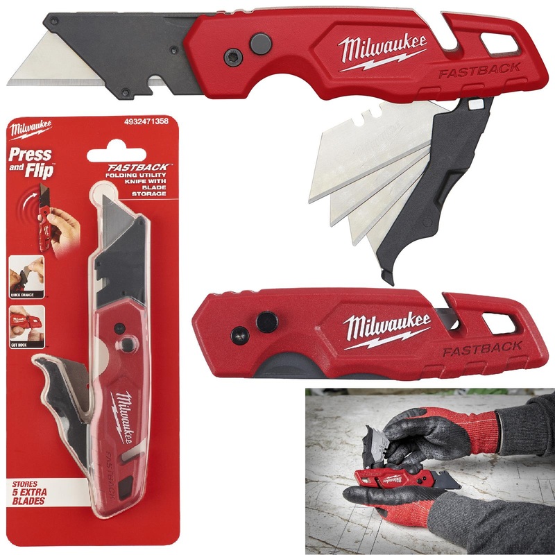 Milwaukee FASTBACK Flip Utility Knife with Blade Storage