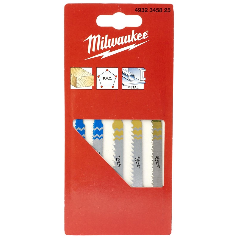 Milwaukee Jigsaw Blade Set T Shank 5 Piece for Wood and Metal