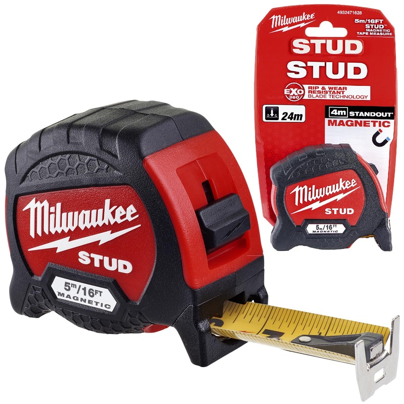 Milwaukee Magnetic Tape Measure 5m 16ft STUD Gen 2 Metric Imperial 33mm Blade Width