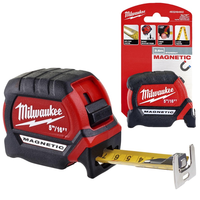 Milwaukee Magnetic Tape Measure Gen III 5m 16ft Metric Imperial 27mm Blade Width