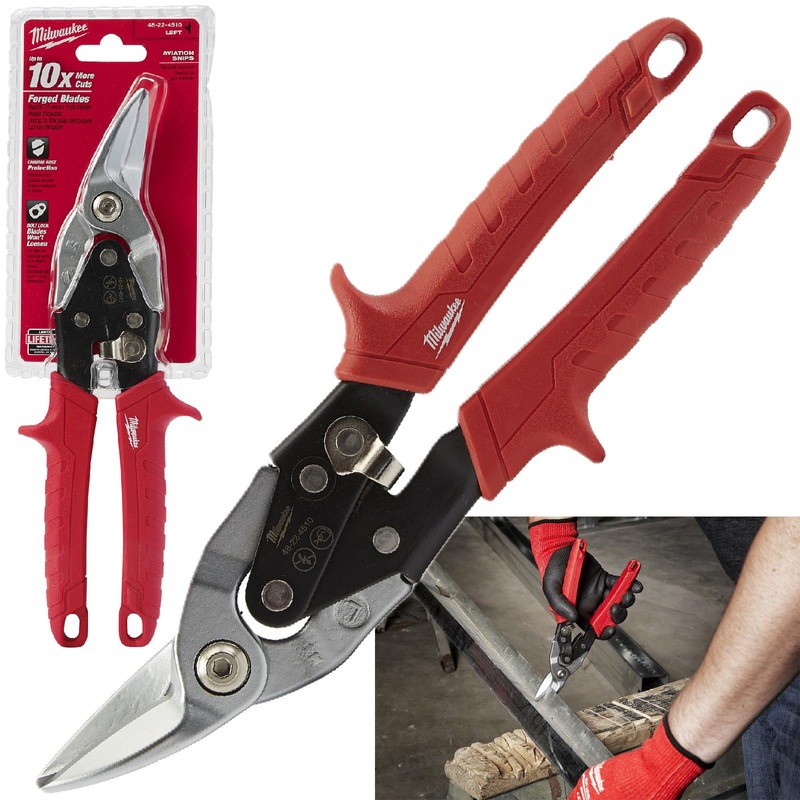 Milwaukee Metal Avaition Snips Left Cut 260mm