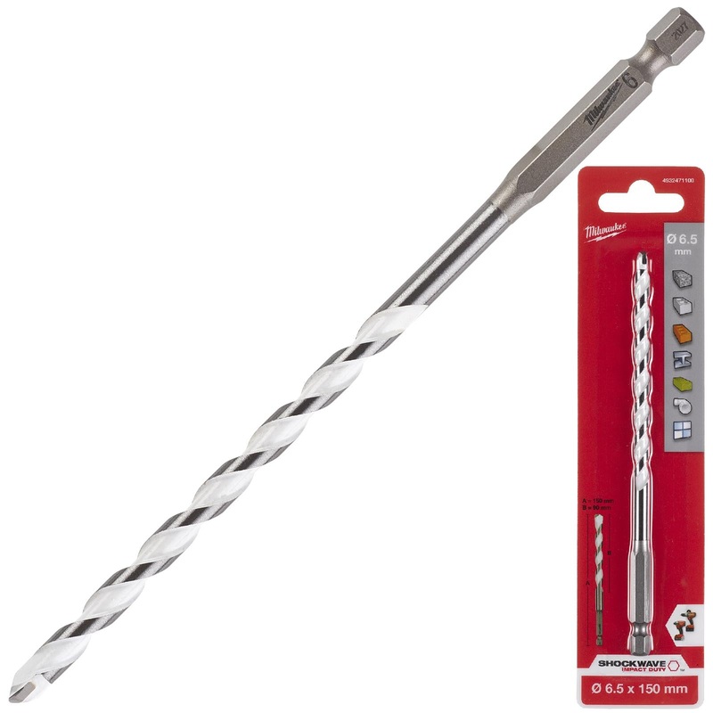 Milwaukee Multi Material Drill Bits Impact Rated TCT for Wood Metal Masonry