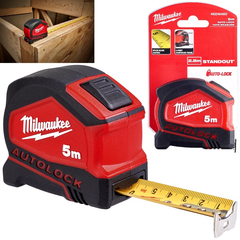 Milwaukee Tape Measure 5m Metric Autolock 25mm Blade Width