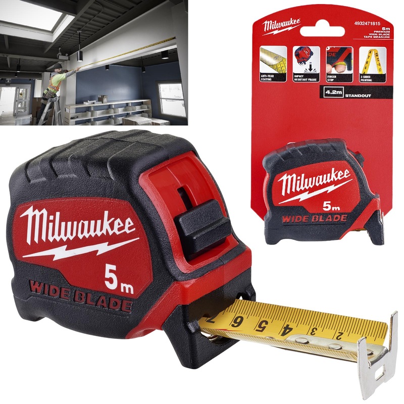 Milwaukee Tape Measure 5m Premium Wide Blade 33mm Metric