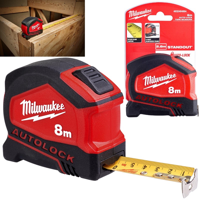 Milwaukee Tape Measure 8m Metric Autolock 25mm Blade Width