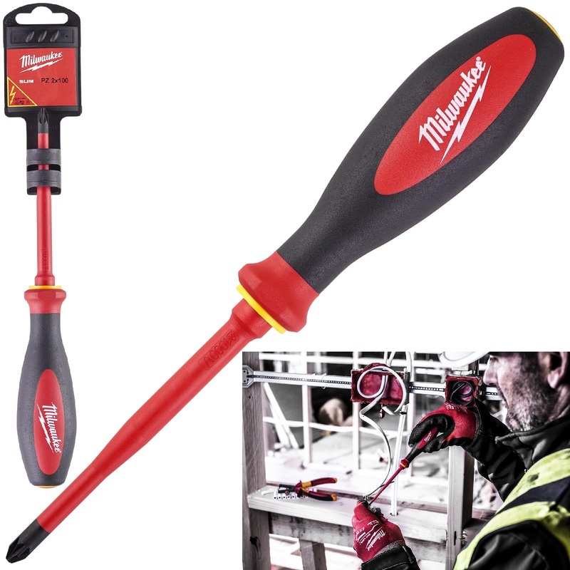 Milwaukee VDE Slim Screwdriver Pozi PZ2 x 100mm