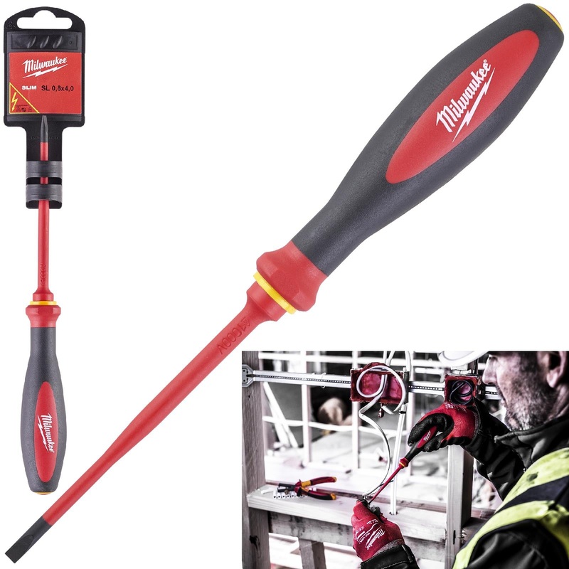 Milwaukee VDE Slim Screwdriver Slotted 0.8mm x 4mm x 100mm