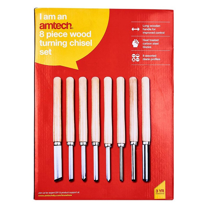 Amtech Wood Turning Chisel Set 8 Piece