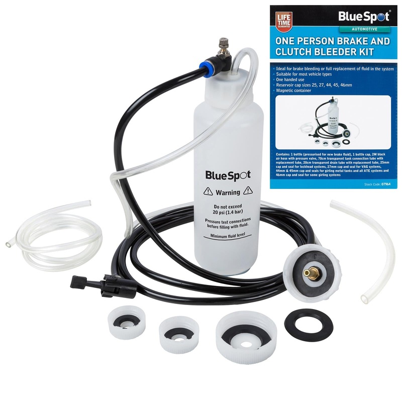 BlueSpot Brake and Clutch Bleeder Kit One Handed Operation 500ml
