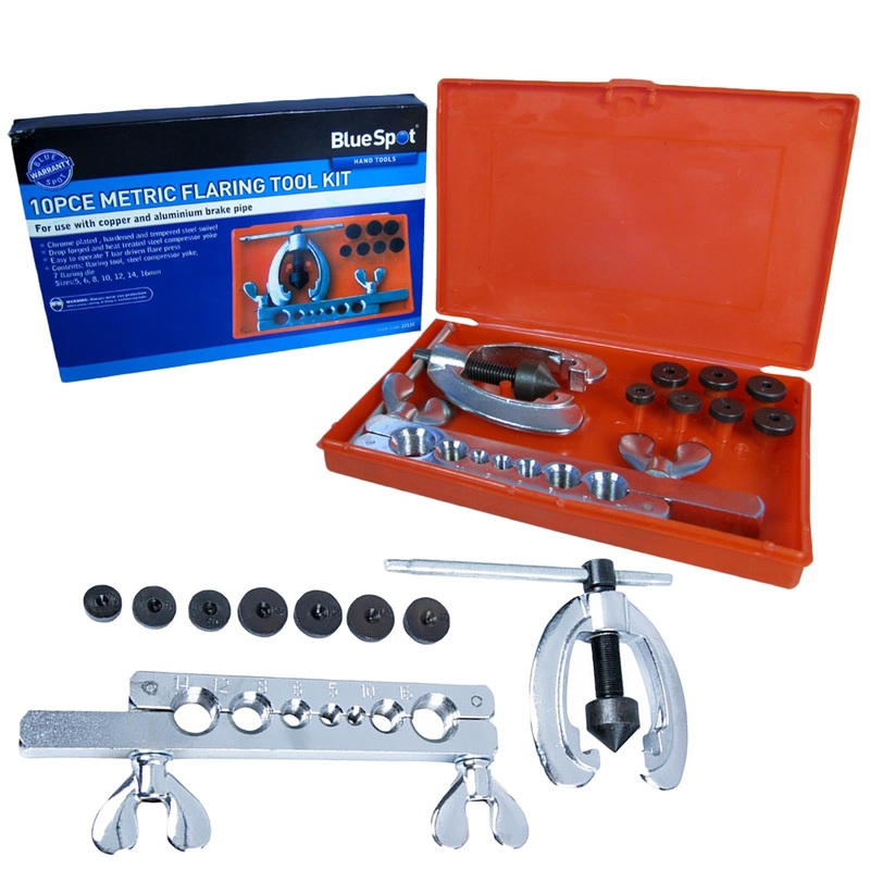 BlueSpot Pipe Flaring Tool Kit 10 Piece Metric 5-16mm