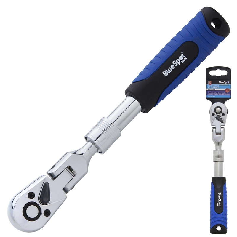 BlueSpot Ratchet Handle Socket Wrench Telescopic Flexi Head 3/8" Drive 250-350mm 72 Tooth