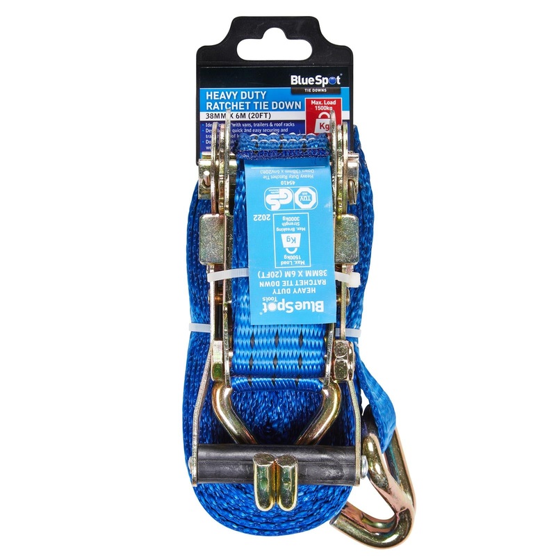 BlueSpot Ratchet Tie Down Heavy Duty 38mm x 6 m ( 20ft )