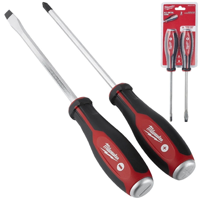 Milwaukee Demolition Screwdriver Set Tri-lobe 2 Piece Hammer Thru Striking Cap