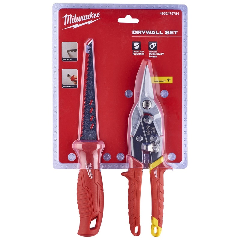Milwaukee Drywall Kit Jab Saw and Straight Cut Aviation Snips