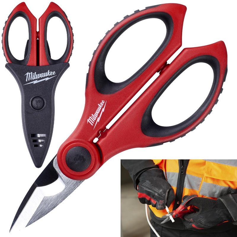 Milwaukee Electrician Scissor with Tool Holder Belt Pouch