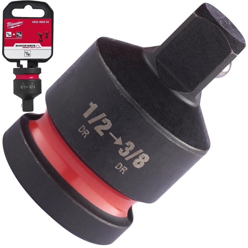 Milwaukee Impact Socket Adaptor 1/2" Drive to 3/8" Drive SHOCKWAVE Impact Duty