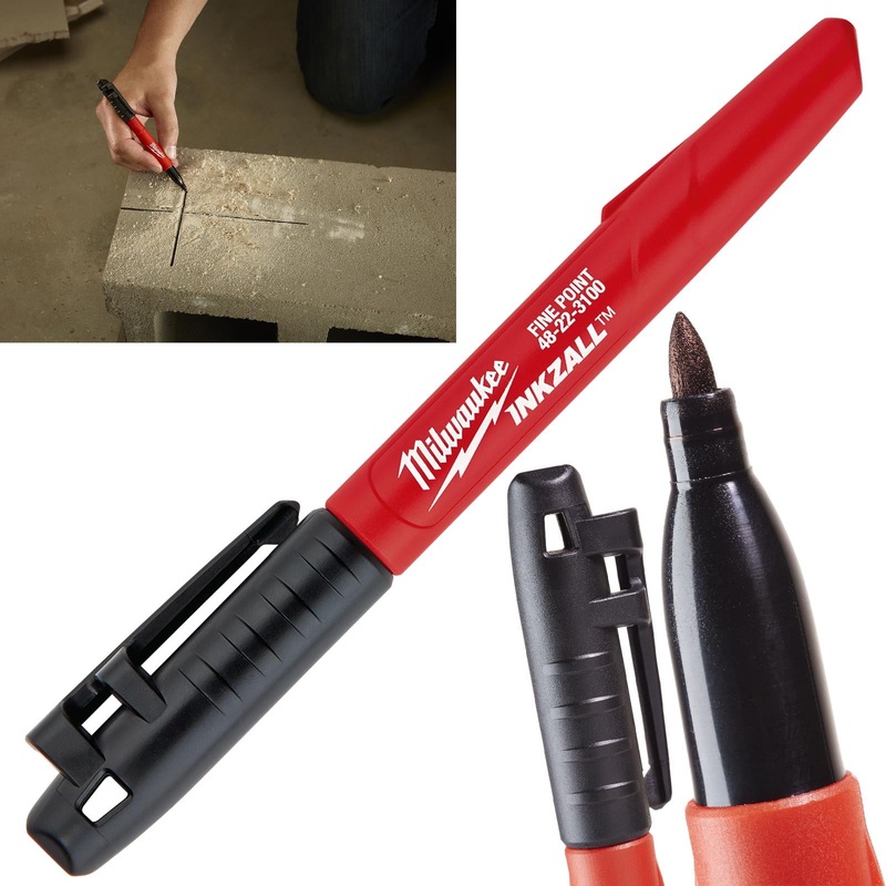 Milwaukee INKZALL Fine Tip Marker Pen Black 1mm Tip