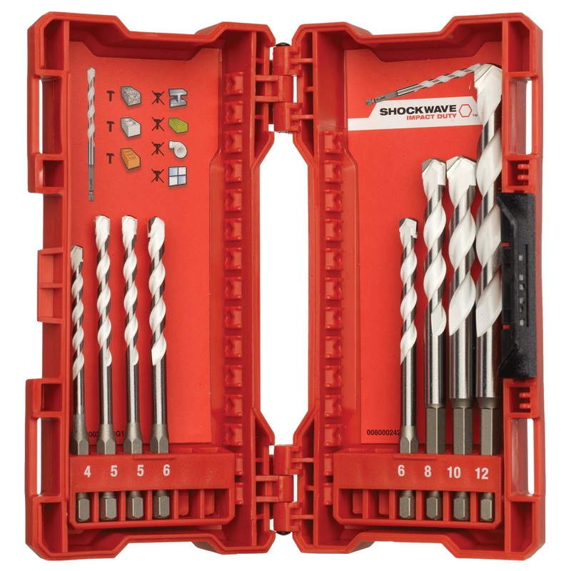 Milwaukee Multi Material Drill Bit Set Shockwave Impact Duty 8 Piece 4-12mm
