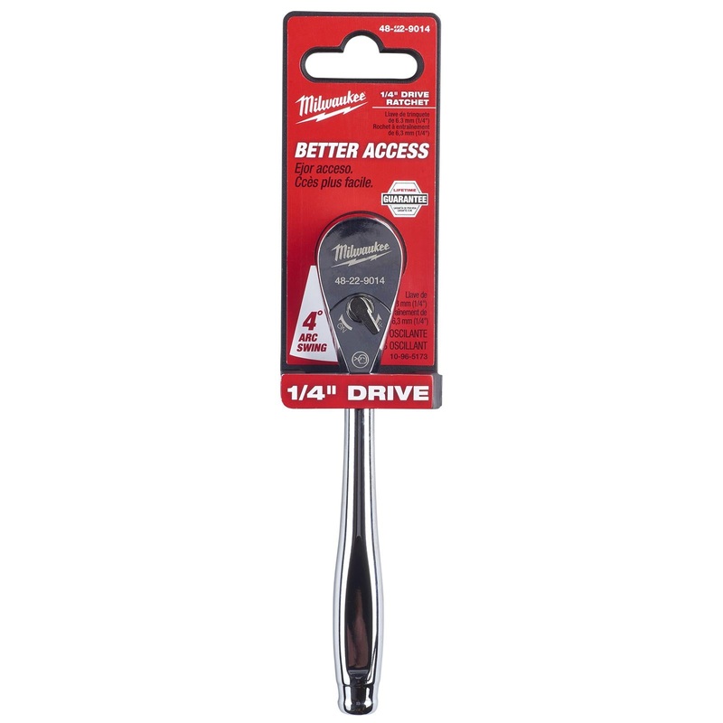 Milwaukee Socket Ratchet Wrench 1/4" Drive 90 Tooth 152mm
