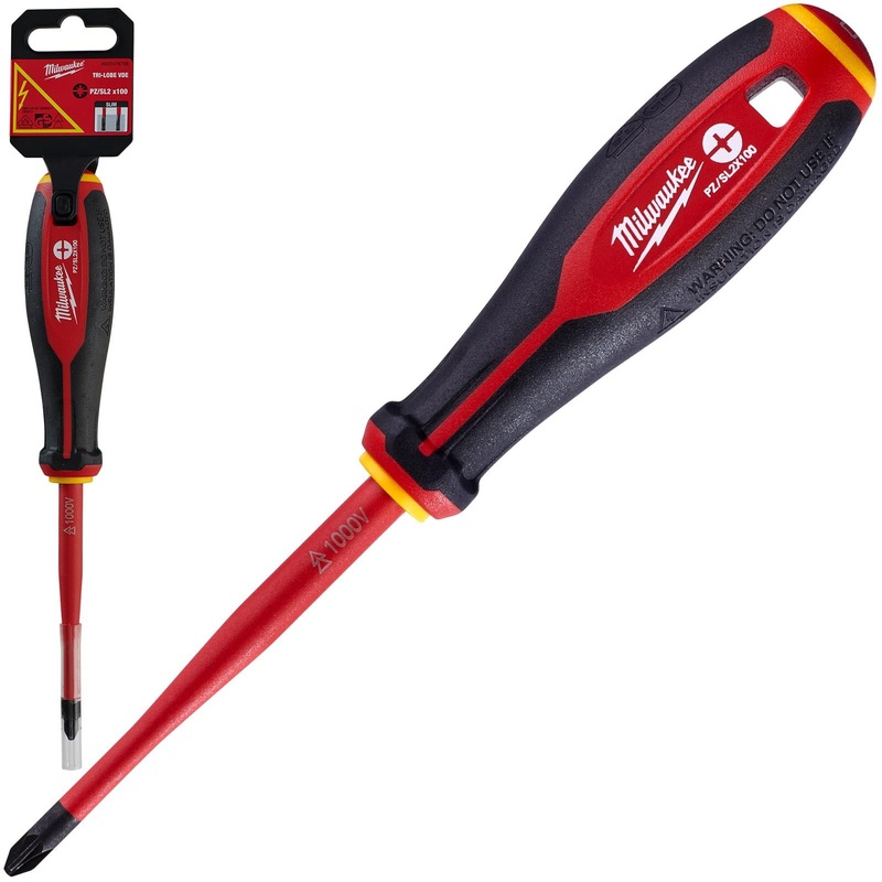 Milwaukee Tri-Lobe VDE Screwdrivers Slim Shank Anti Roll