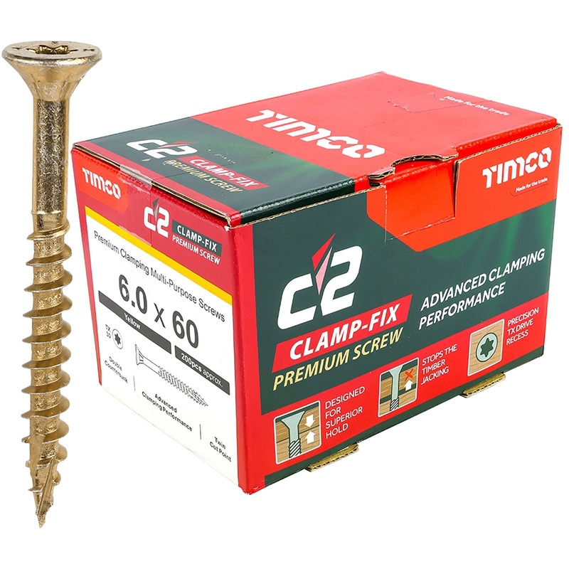 TIMCO C2 Clamp Fix Torx Premium Wood Screws Boxed Double Countersunk