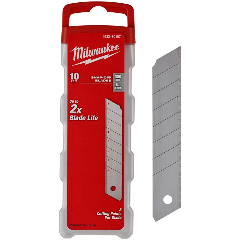 Milwaukee Snap Off Knife 18mm Replacement Blades 10 Pack