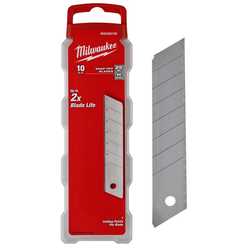 Milwaukee Snap Off Knife 25mm Replacement Blades 10 Pack